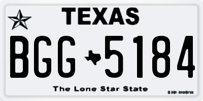 TX license plate BGG5184