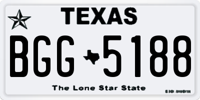 TX license plate BGG5188