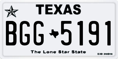 TX license plate BGG5191