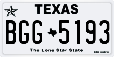 TX license plate BGG5193