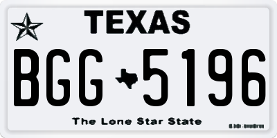 TX license plate BGG5196