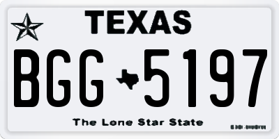 TX license plate BGG5197