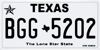 TX license plate BGG5202