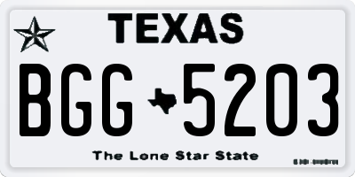 TX license plate BGG5203