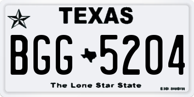 TX license plate BGG5204
