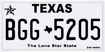 TX license plate BGG5205