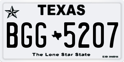 TX license plate BGG5207