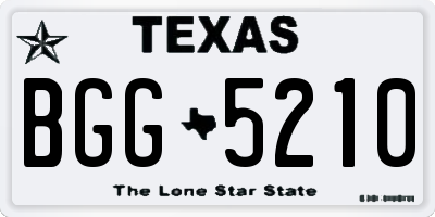TX license plate BGG5210