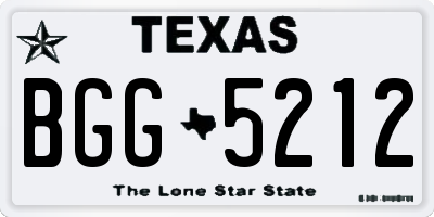 TX license plate BGG5212