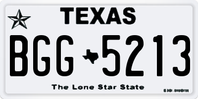TX license plate BGG5213