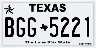 TX license plate BGG5221
