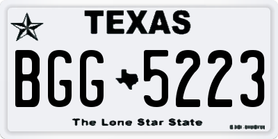 TX license plate BGG5223