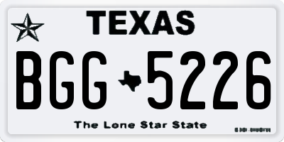 TX license plate BGG5226