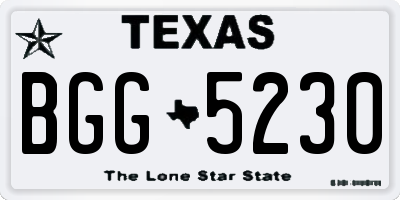 TX license plate BGG5230