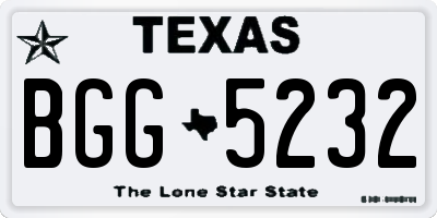 TX license plate BGG5232
