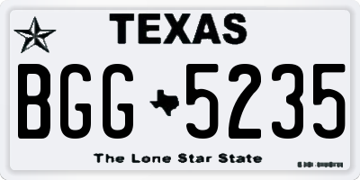 TX license plate BGG5235