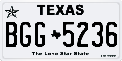 TX license plate BGG5236