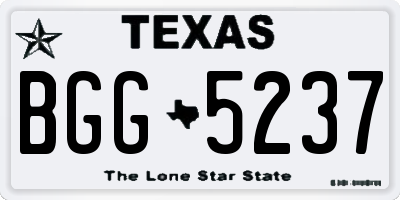 TX license plate BGG5237