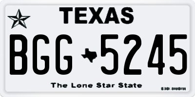 TX license plate BGG5245
