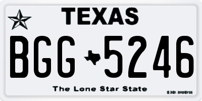 TX license plate BGG5246
