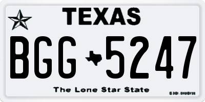 TX license plate BGG5247