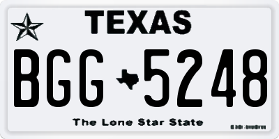 TX license plate BGG5248