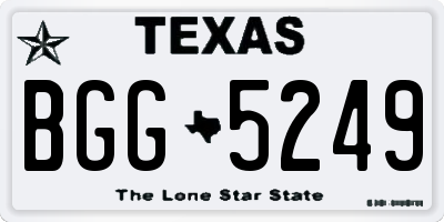 TX license plate BGG5249
