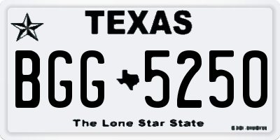 TX license plate BGG5250