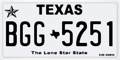 TX license plate BGG5251
