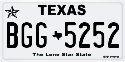TX license plate BGG5252