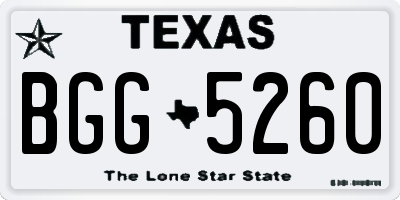 TX license plate BGG5260