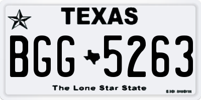 TX license plate BGG5263