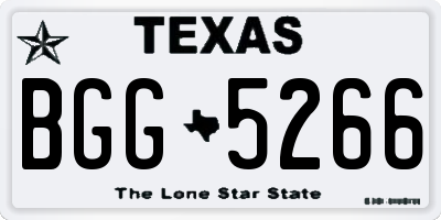 TX license plate BGG5266