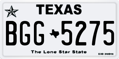 TX license plate BGG5275