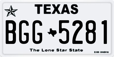 TX license plate BGG5281