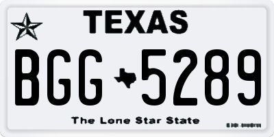 TX license plate BGG5289