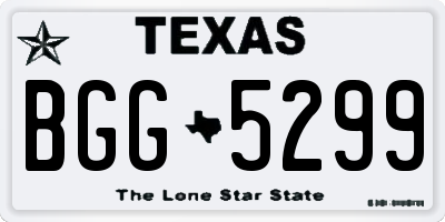 TX license plate BGG5299