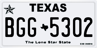TX license plate BGG5302
