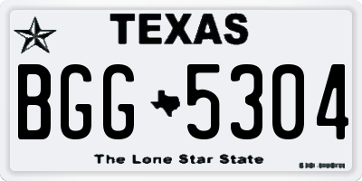 TX license plate BGG5304