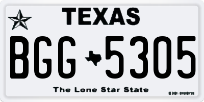 TX license plate BGG5305