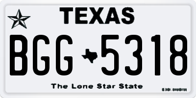 TX license plate BGG5318