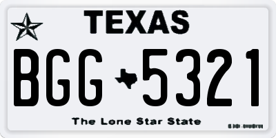TX license plate BGG5321