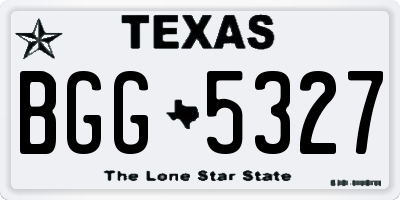TX license plate BGG5327