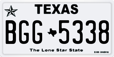 TX license plate BGG5338