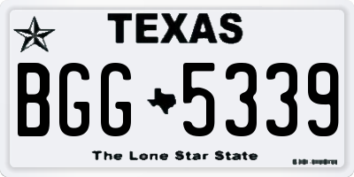 TX license plate BGG5339
