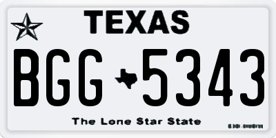 TX license plate BGG5343