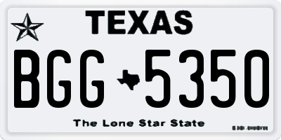 TX license plate BGG5350