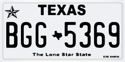 TX license plate BGG5369
