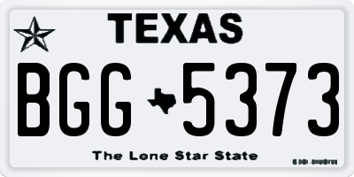 TX license plate BGG5373