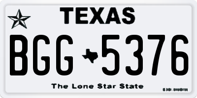 TX license plate BGG5376